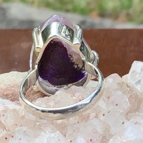 Purple Lodolite 925 Sterling Silver Ring - Picture 8 of 15